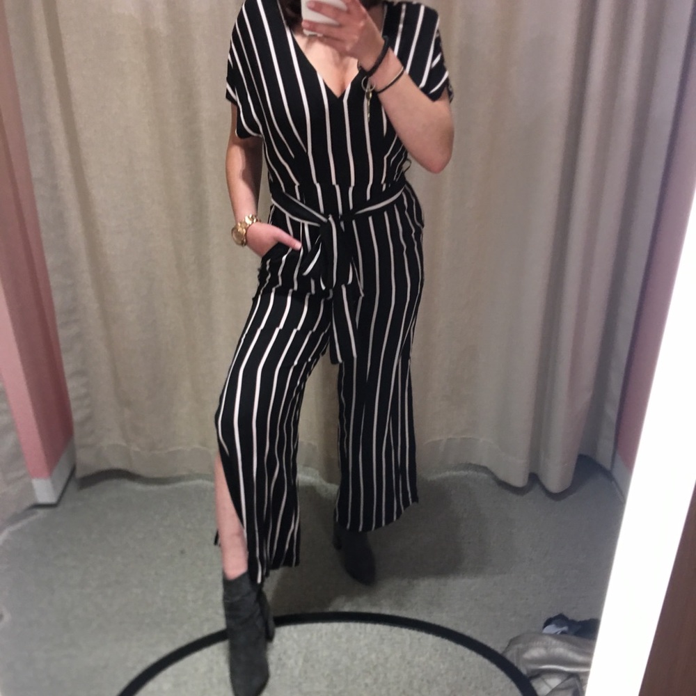 Navy Striped LUSH Romper